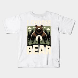 I Choose the Bear Silhouette Forest Nature Kids T-Shirt